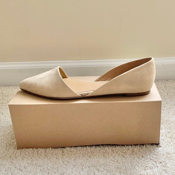 New J. Crew Factory Sueded Zoe D'Orsay Flats, Tan, Women's Size 8 - Picture 9 of 15